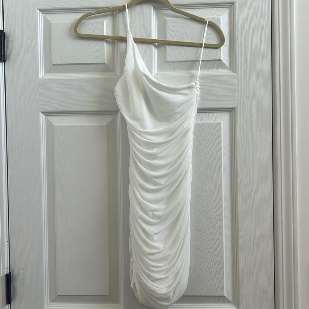 Princess Polly white one shoulder cocktail dress
